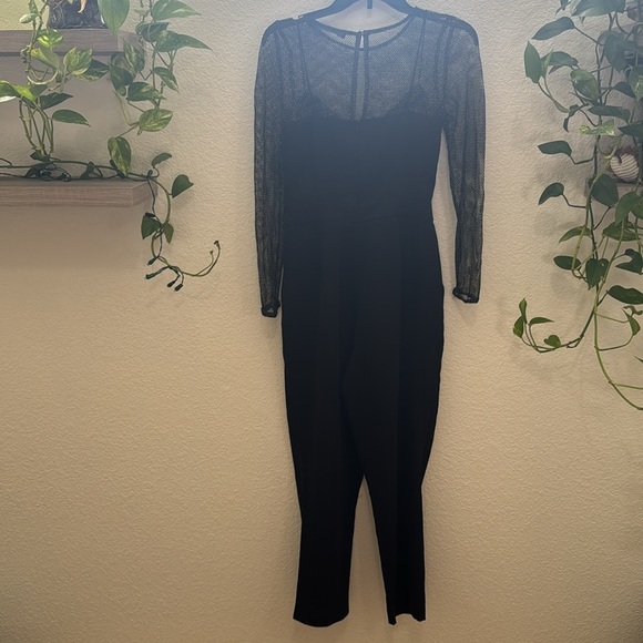 ZARA Black Sheer Mesh Jumpsuit Size M – Preowned in Excellent Condition - Picture 6 of 9